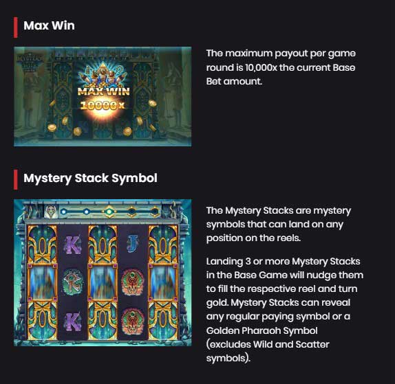 Mystery of the Nile slot game max win and mystery stack symbol